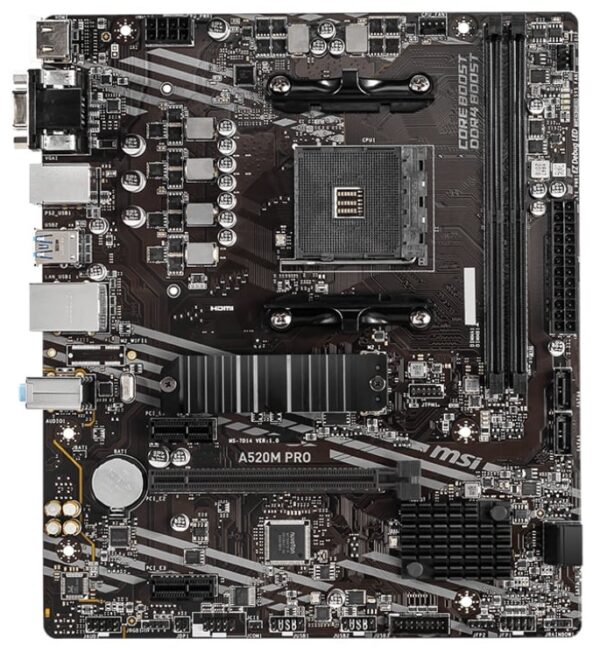 The MSI A520M PRO motherboard is designed to