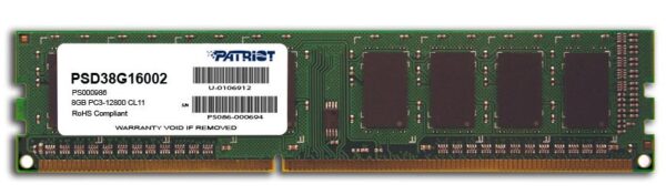 Patriot PSD38G16002 UDIMM SR 8GB Memory Module